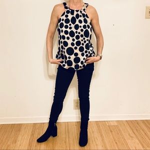 Black and Cream Polka Dot Blouse